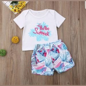 2pcs Hello Summer set for boys and girls